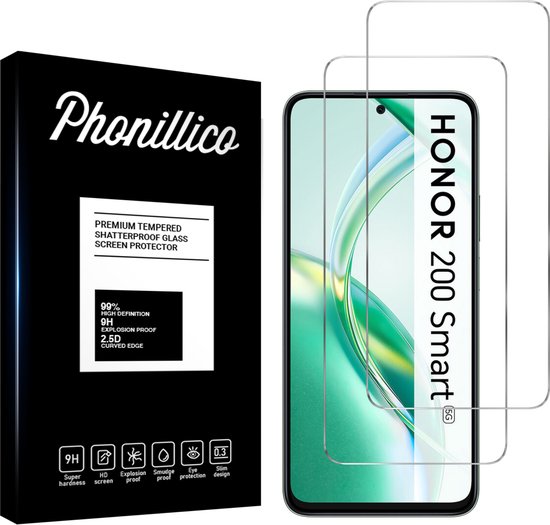 Protecteur d'écran pour Honor 200 Smart 5G - 2 pièces protecteur de verre film de protection d'écran en verre transparent