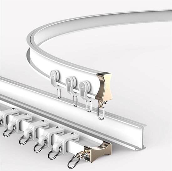 Rail de rideau flexible et pliable pour montage au plafond et au mur - Perfect pour les baies vitrées et les cloisons de séparation