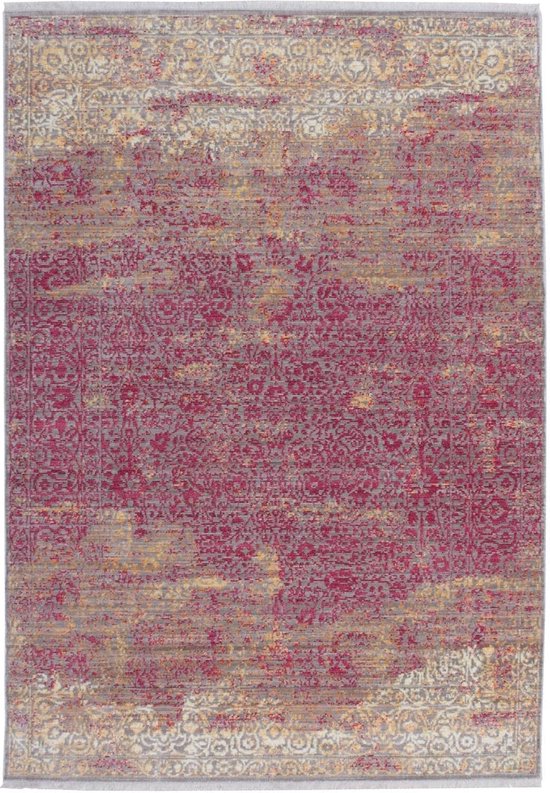 Tapis à Pool courts Vintage élégant avec franges et motif en zigzag, rouge et beige, 80 x 150 cm