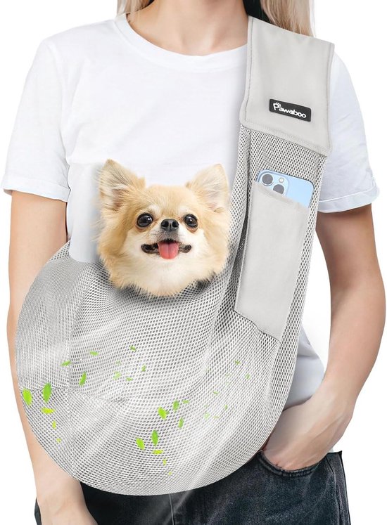 Schouderdraagtas voor kleine honden en katten - Grijs - Geschikt voor reizen in de