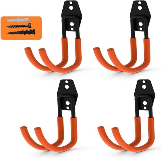 Ladder Haak Gereedschap Opslag Grote J Garage Haken, Stalen Garage Tool Opslag Voor Het Organiseren 4 Stuks Set Schroeven Inclusief