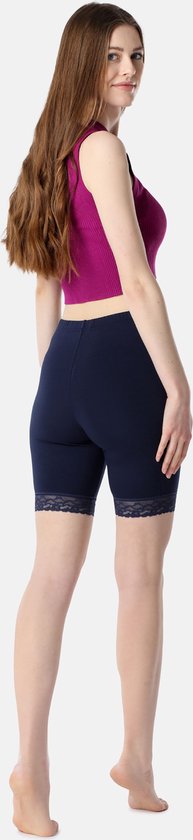 Bellivalini Dames Leggings - Vrijetijdsbroek - Korte - Katoen - BLV-BLV50-217-LE - Donkerblauw - XL