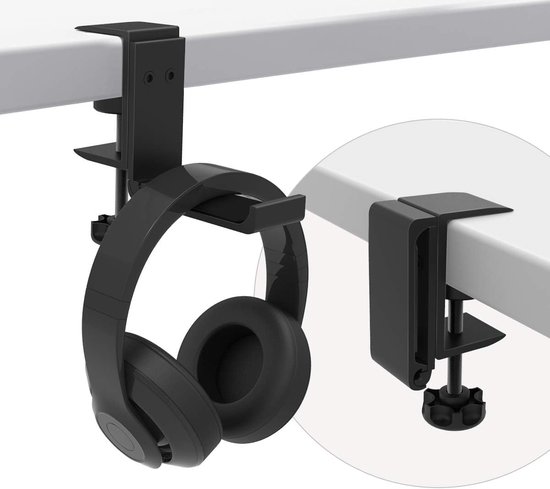 Headset houder hoofdtelefoonhaak muurbeugel oortelefoon hanger met schroeven en sterk plakband hoofdtelefoonhouder voor meerdere apparaten, bureau, muur, tafel, universeel, gaming hoofdtelefoon