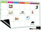 Brute Strength - Magnetisch Weekplanner whiteboard (8) - A4+ (33 x 21 cm) - Planbord - Familieplanner - Gezinsplanner - To Do Planner - Weekplanner kind