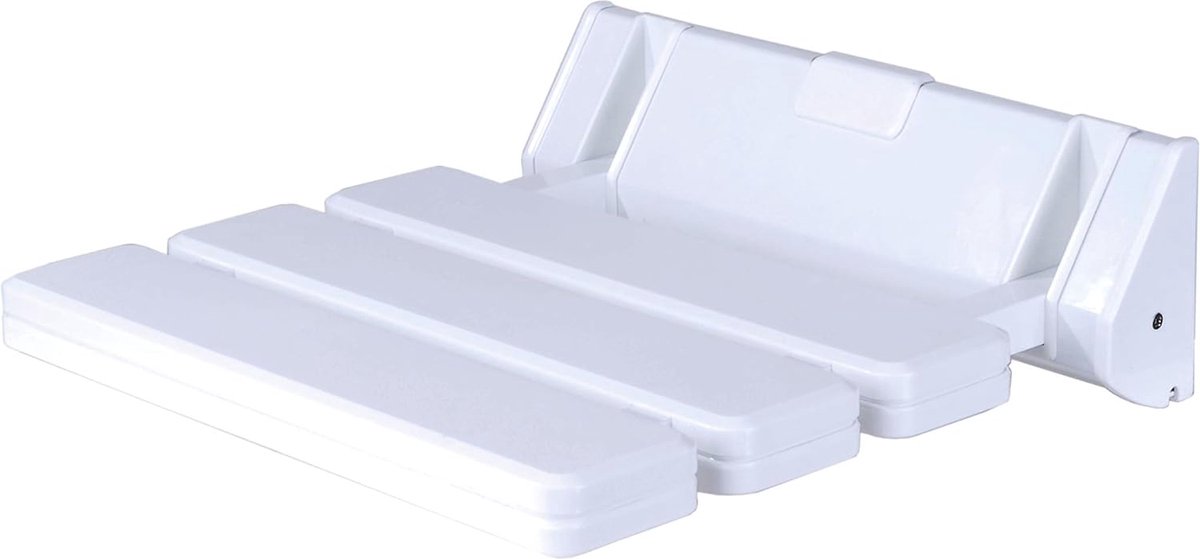 Inklapbare douchezitting voor bevestiging aan de muur - kunststof, wit - 315 x 225 mm