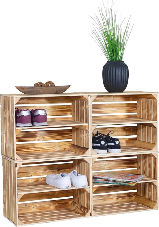 SoBuy Schoenenkast Smalle Schoenenkast met 4 Kleppen – Ruimtebesparend Modern Design voor Hal of Gang – Stevige Planken, Staand, Hoge Capaciteit – Zwart, 100x19x91cm, FSR177-L-SCH
