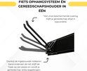 Zwarte haken met rubberen band om gereedschap veilig op te bergen.