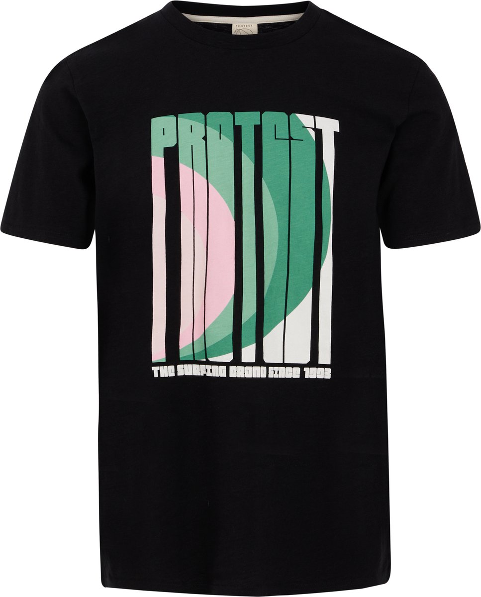 Protest Prtlyng – T shirt Heren – Korte mouwen – Ronde hals Zwart