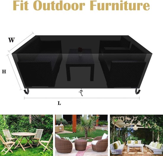 Rechthoekige tuintafelhoezen, 215 x 95 x 80 cm, opgewaardeerd Oxford 420D tuintafel en stoelhoezen, grote terrastafelhoes, vierkante waterdichte hoes voor tuinmeubelen
