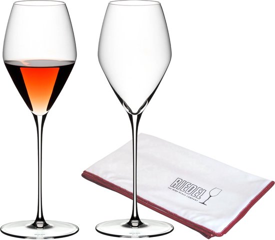 Rosé Weingläser + Poliertuch Veloce 347 ml Set van 2