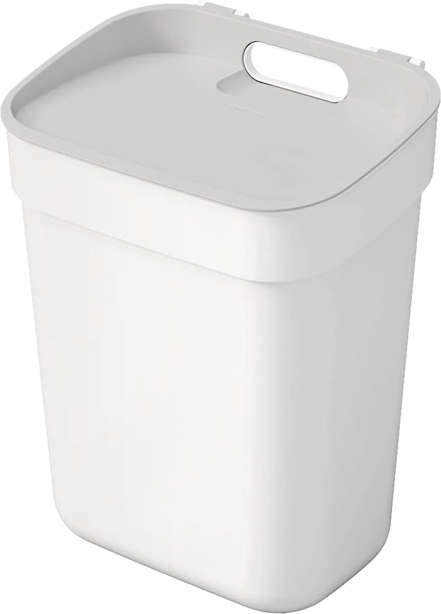Goedkoopste Afvalemmer 10 l voor Sorteren met Wandhouder - Ideaal voor Keuken en Badkamer - 100 Gerecycled Wit