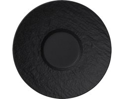 Villeroy & Boch Espresso Schotel / Schaal Manufacture Rock – Zwart – Ø 12 cm – Stijlvol en Duurzaam – Perfect voor Espresso, Koffie en Desserts