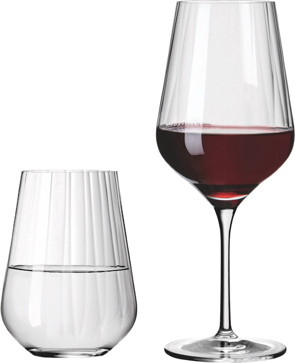 Rotwein- und Wassergläser Sternschliff Set van 12