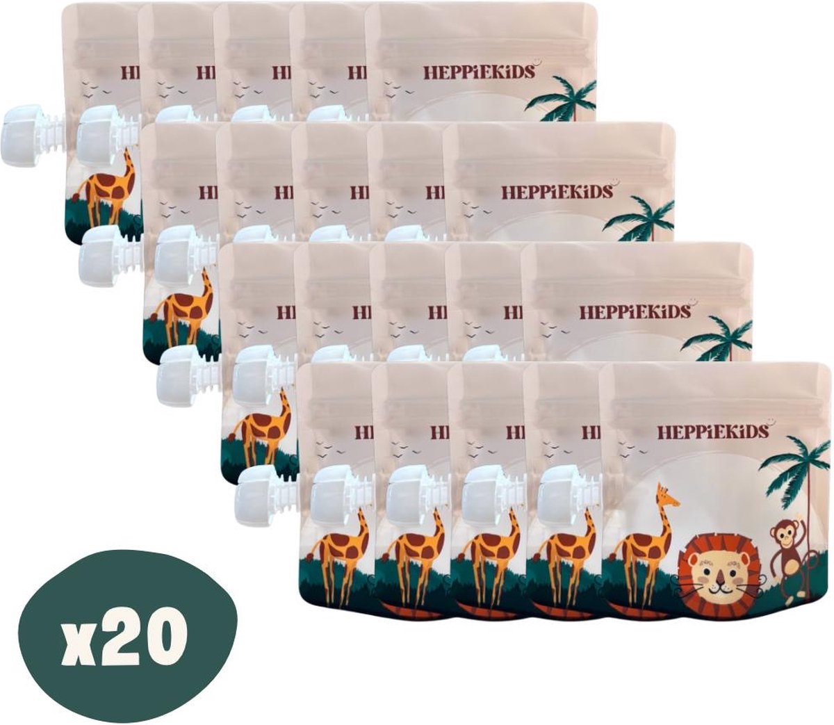 Goedkoopste Heppiekids® Herbruikbare knijpzakjes - 20 stuks - BPA-vrij - Knijpfruit - Dubbele zipsluiting - Knijpzakjes hervulbare - Herbruikbare knijpfruit zakjes - Voor Baby en Peuter - Babyvoeding bewaarzakjes - Knijpfruitzakjes - Babyvoeding potjes