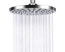 Regendouchekop Deluxe - ø 20 CM - Douchekop - Regendouche - Hoge Druk - Waterbesparende Douchekop - RVS - Anti-Kalk Douchekop - Hoofddouche - Wellness - Spa - Chroom - Rond - Regendouchekop - Geschikt Voor Badkamer - Zilver