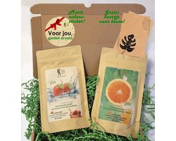 Gezond Kerstpakket Brievenbus cadeau pakket Gezonde Limonade - ECO verpakking - 2 smaken naar keuze - 100% biologisch - suikervrij - duurzaam - Kerst - Sint - Sinterklaas - brievenbuskerstpakket - brievenbuscadeau