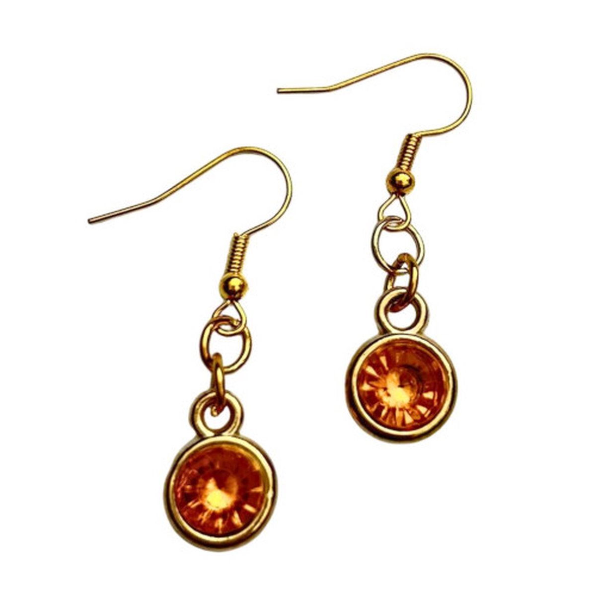 2 Love it Bling - Oorbellen - Lengte 4 cm - Stainless steel - Geel - Oranje - Goudkleurig