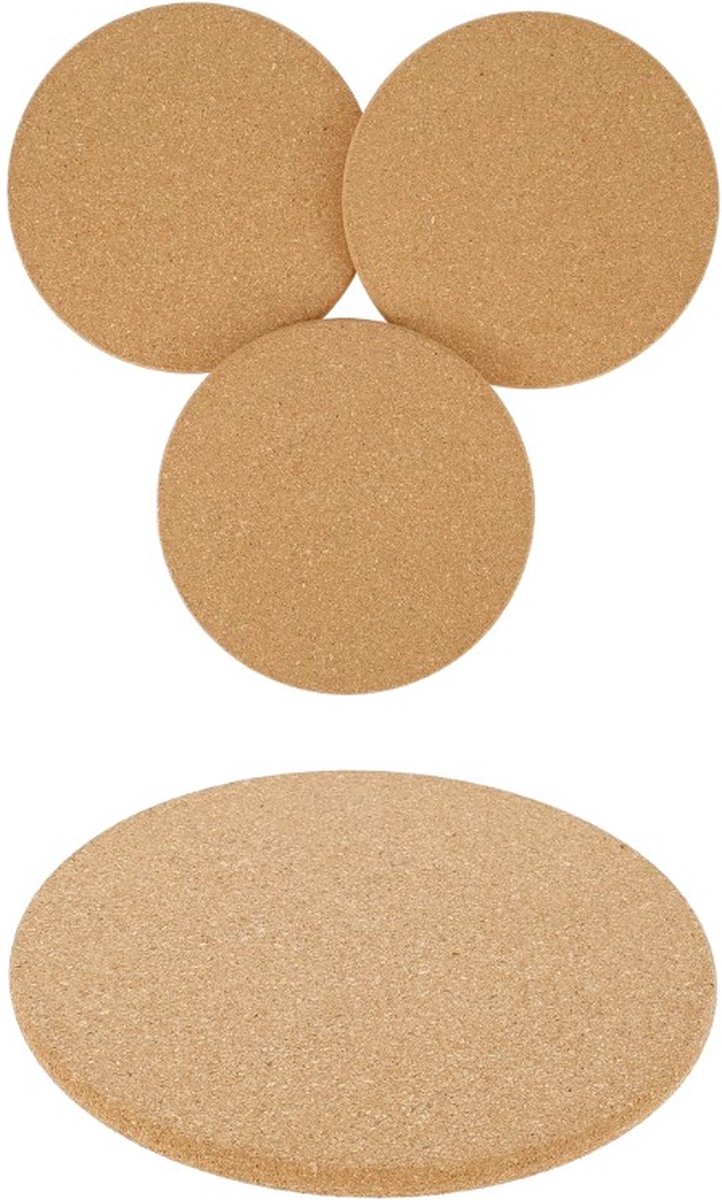 Go Go Gadget - Onderzetters - Pannen - Kurk - set van 4 stuks - 17 cm - Bruin
