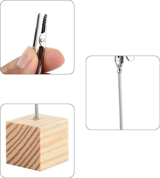 Porte-photos En Bois Avec Pince Crocodile - Lot De 20 - Idéal Pour Bureau, Mariage, Décoration De Table - 5