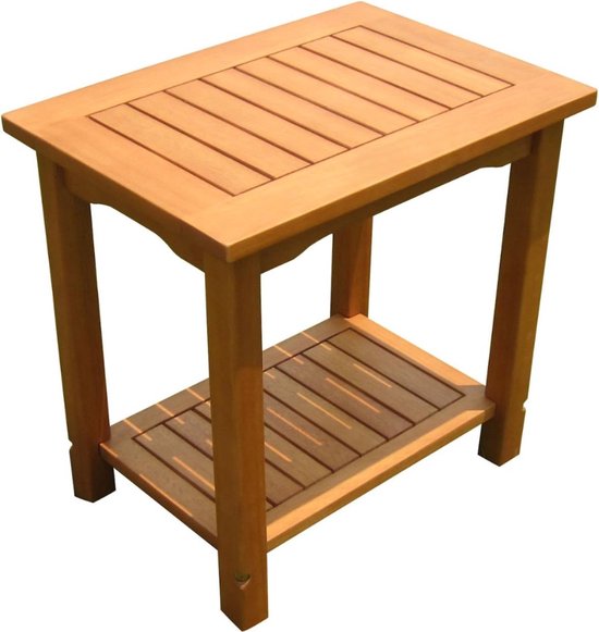 Houten salontafel, eenvoudige massief houten bijzettafel voor woonkamer, slaapkamer, balkon, tuin, camping