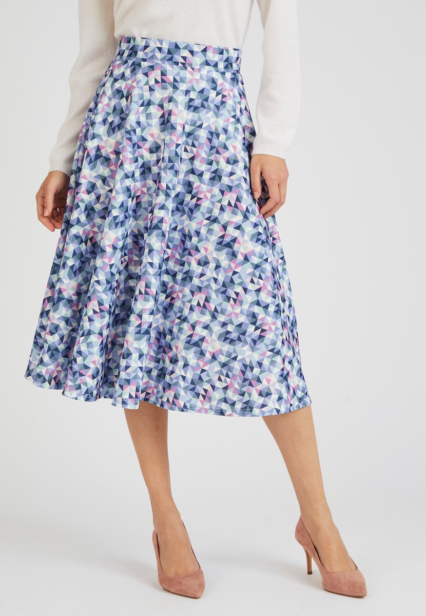 Damart - Rok uitlopend - Dames - Blauw - S