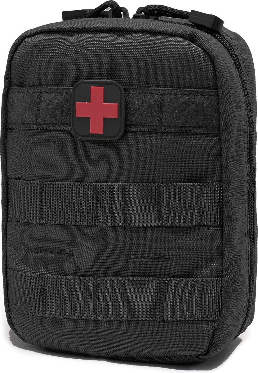 Goedkoopste Compact Tactical Medische EHBO Utility Pouch voor wandelen, fietsen, rotsklimmen, jagen, sport zwart