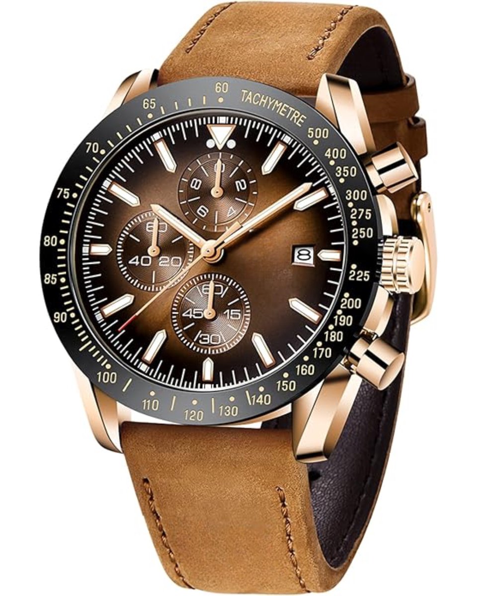 Tyme Florence Heren Horloge - 45mm Bruin-Bruin - Horloges voor Mannen - Polshorloge - met Cadeauverpakking