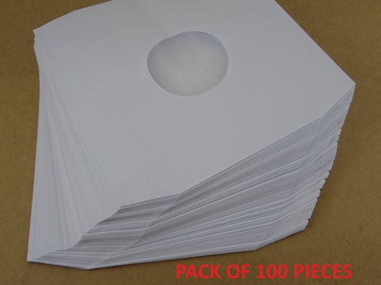 100 LP BINNENHOEZEN DELUXE WIT PAPIER + ANTISTATISCHE BESCHERMING (90gr papier, TOP KWALITEIT) - hoezen lp's, inner sleeves, binnenhoes met plastic folie, maxi's, maxi-single, vinyl platen, 12", 12 inch — afbeelding 3