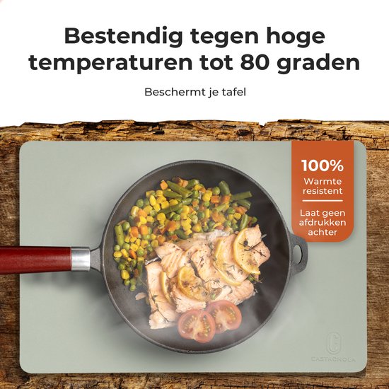 Napperons de table aspect cuir Castagnola - Set de table antidérapant en similicuir - Sous-couche hydrofuge - Dessous de verre - Napperons en plastique - 6 pièces - 45 x 30 cm - Vert clair