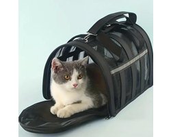Honden/katten reismand - Opvouwbare reismand - Katten - Puppy's - Zwart