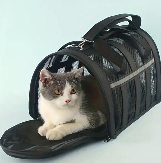 Honden/katten reismand - Opvouwbare reismand - Katten - Puppy's - Zwart