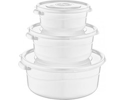 Hobby life | Set van 3 ronde, stevige magnetron dozen | 500 ml, 1000ml en 2000ml | BPA vrij