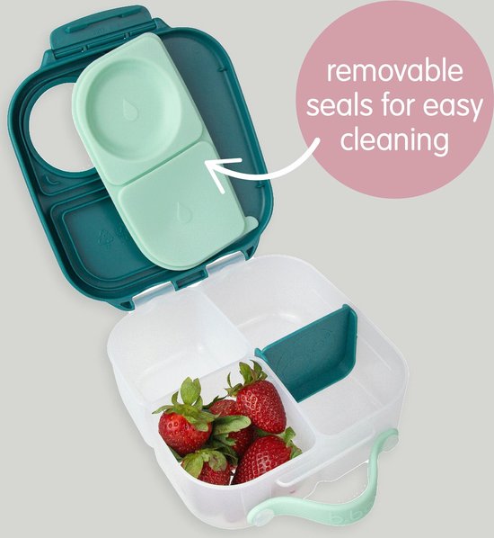 b.box Mini boîte à lunch | Boîte Bento à 3 compartiments (dont 2 étanches) | Idéal pour les tout-petits, déjeuners et Snacks pour les Enfants | Pour un fruit Heel | Sans BPA