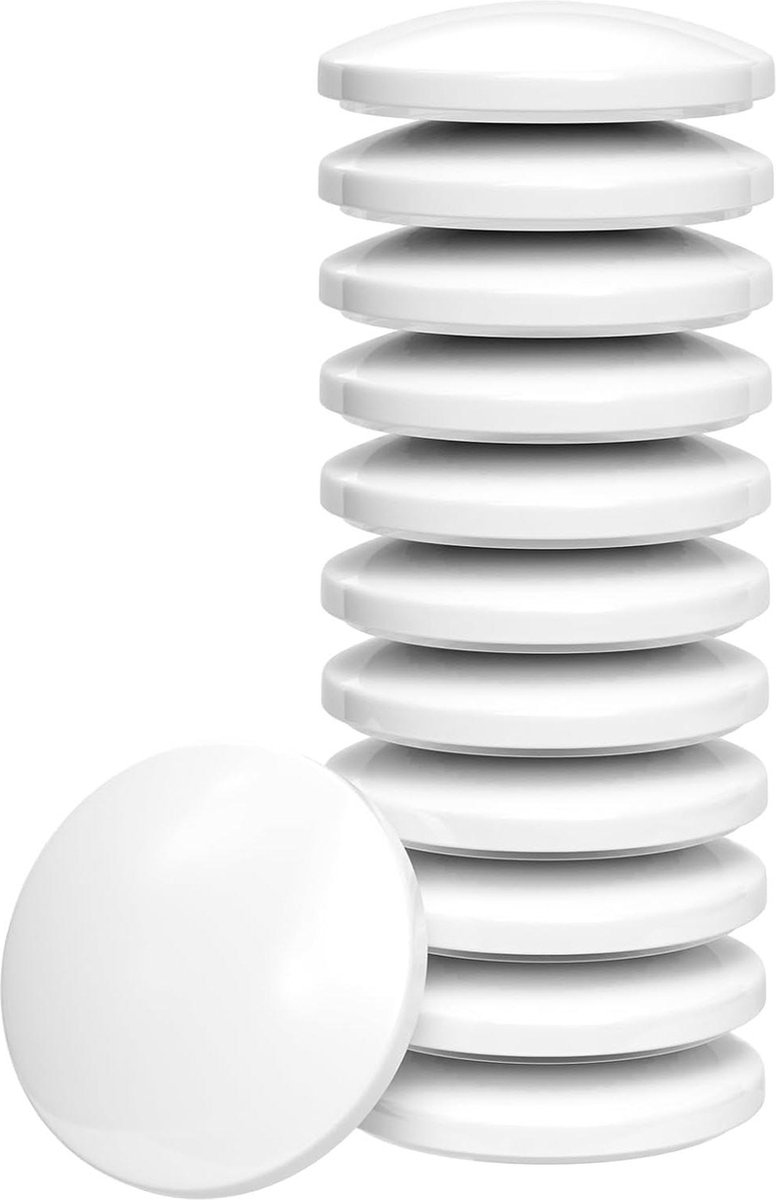 Deurstoppers voor muur - Set van 12 stuks - Rubberen buffer - Zelfklevend - Deurstopper - Elastische buffer - Wit - Wandbescherming - Deurklink - Om te plakken - Badkamer