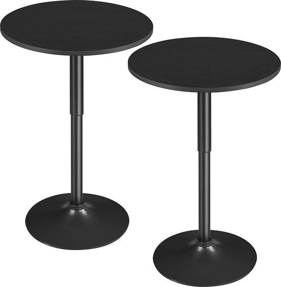 Nancy's Carlsbad Statafel - Hoge Tafel - Bistrotafel - Ronde Statafel Bartafel Metaal Hout O 60 Cm Zwart