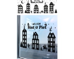 Raamstickers Welkom Sint en Piet Groot (150x50cm)