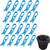 Vuilnisbak Clips - 10 Stuks - Vuilniszak Grip - Vuilzakhouder - Bevestigingclips - Prullenbak Fixatie Clips - Houder Afvalzak Clip - Opbergklem - Anti Slip Houder - Voor Vuilniszak - Vuilniszak Klem - Met Vuilniszak Sluitfunctie - Kunststof - Blauw
