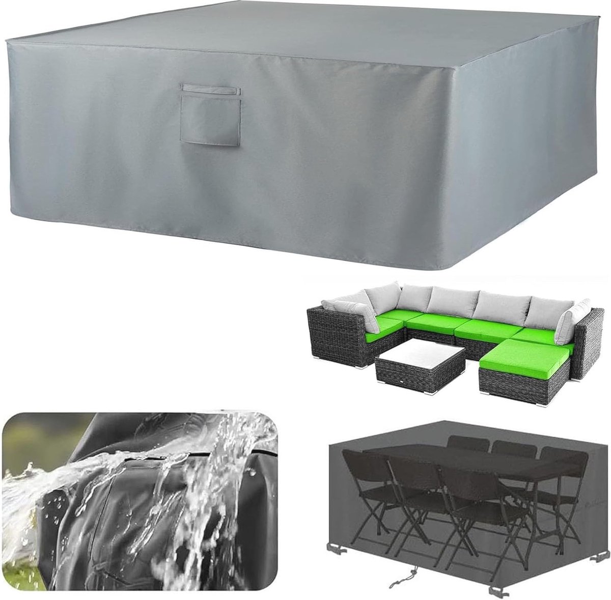 Beschermhoes voor rechthoekige tuintafel 120 x 95 x 80 cm.