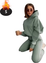 Livano Joggingpak - Huispak - Volwassenen - Trainingspak - Comfortabel - Joggingsbroek - Tracksuit - Dames - Groen - S