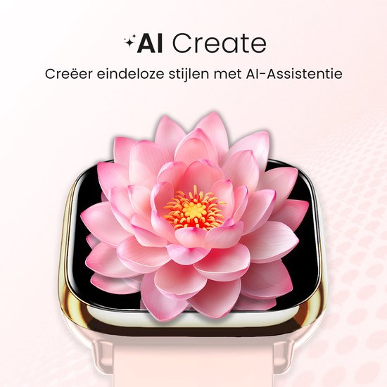 Avalue AMOLED & AI Smartwatch Dames & Heren - Activity Tracker met Bluetooth Call, Stappenteller en Bloeddrukmeter - Geschikt voor alle Smartphones - Roségoud