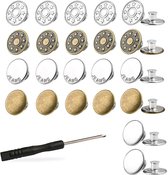 Boutons jeans - 28 pièces - 17mm - Bronze et argent - jeans - veste en jean - boutons de trame - Amovibles - boutons jeans - Boutons de remplacement pour jeans - boutons - clous filetés