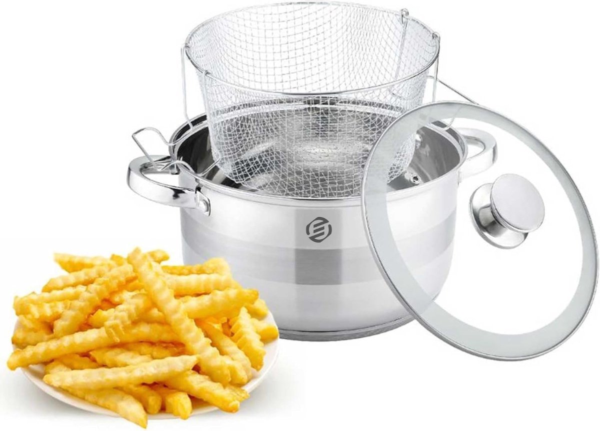 Equivera Oliebollenpan - Professionele Friteuse - Friteuse voor Oliebollen - Oliebollenmaker - Perfect voor Oud en Nieuw