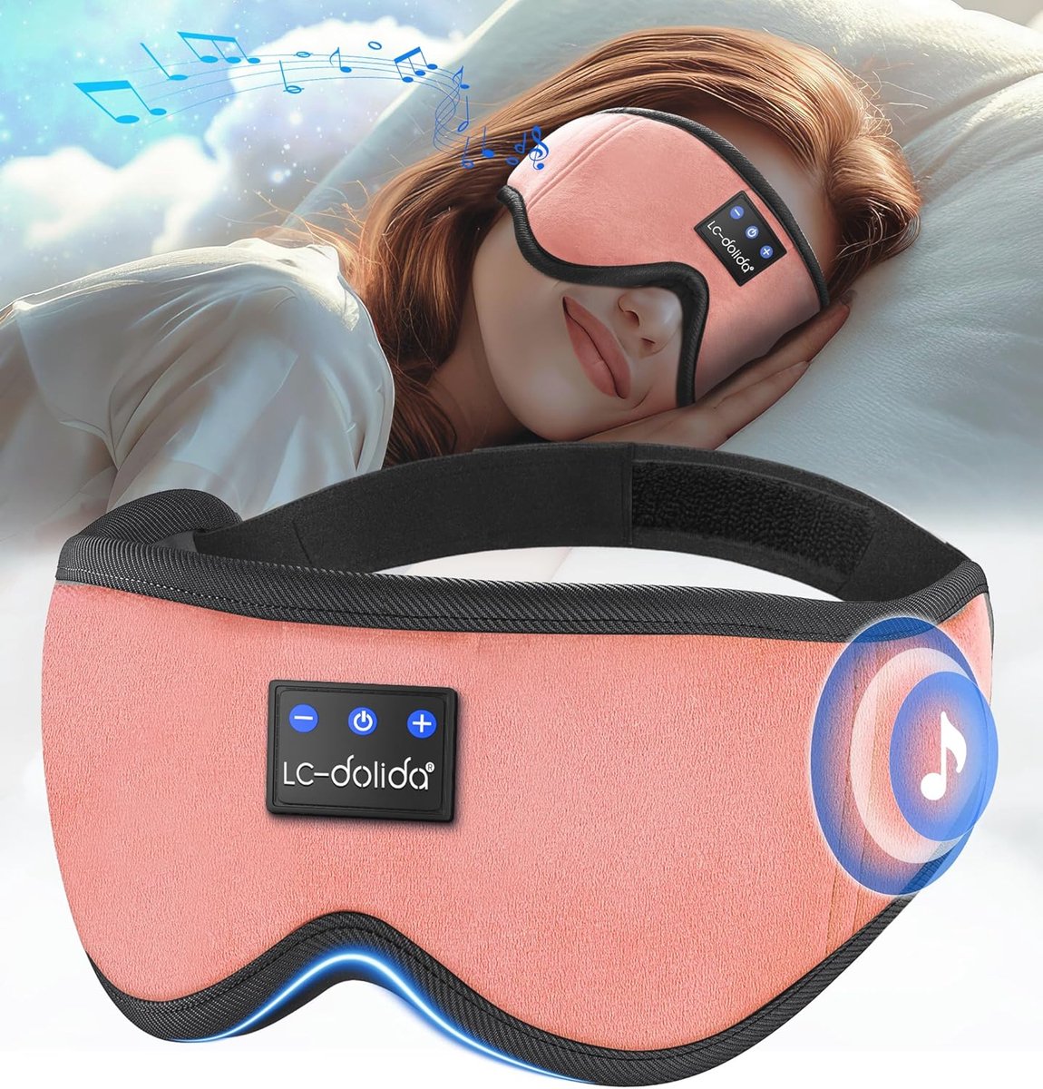Slaapmasker met Bluetooth Hoofdtelefoon - Ergonomisch 3D Oogmasker voor Comfortabel Slapen, Reizen en Meditatie