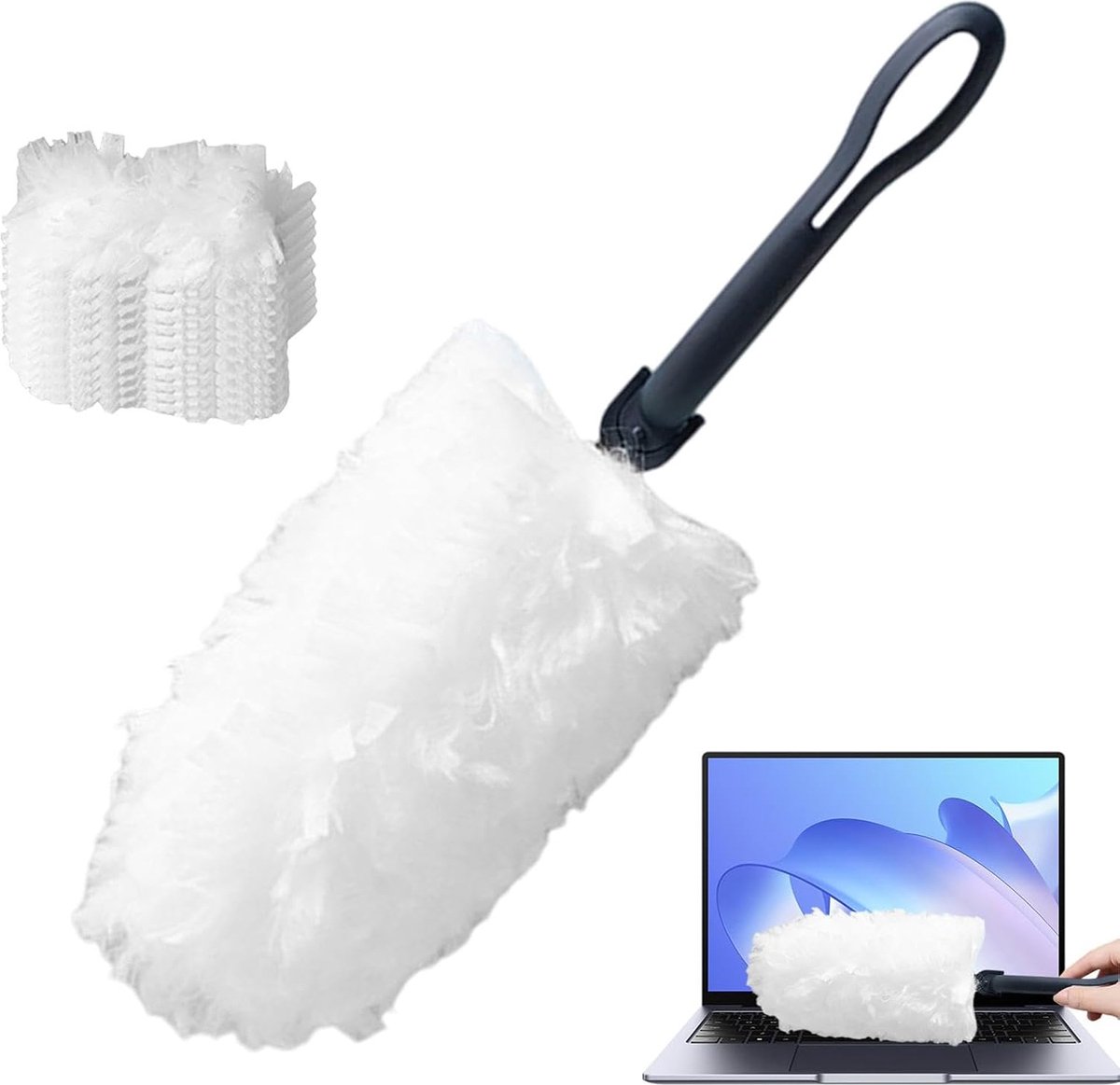 Goedkoopste Plumeau - 10 Navullingen - Stofdoekjes - Stof Verwijderaar - Stofbezem - Duster - 1 Handvat En 10 Navul - Huishoudartikelen - Schoonmaken - Microvezel - Voor Meubels/Ramen/Deuren/Tapijt/Auto