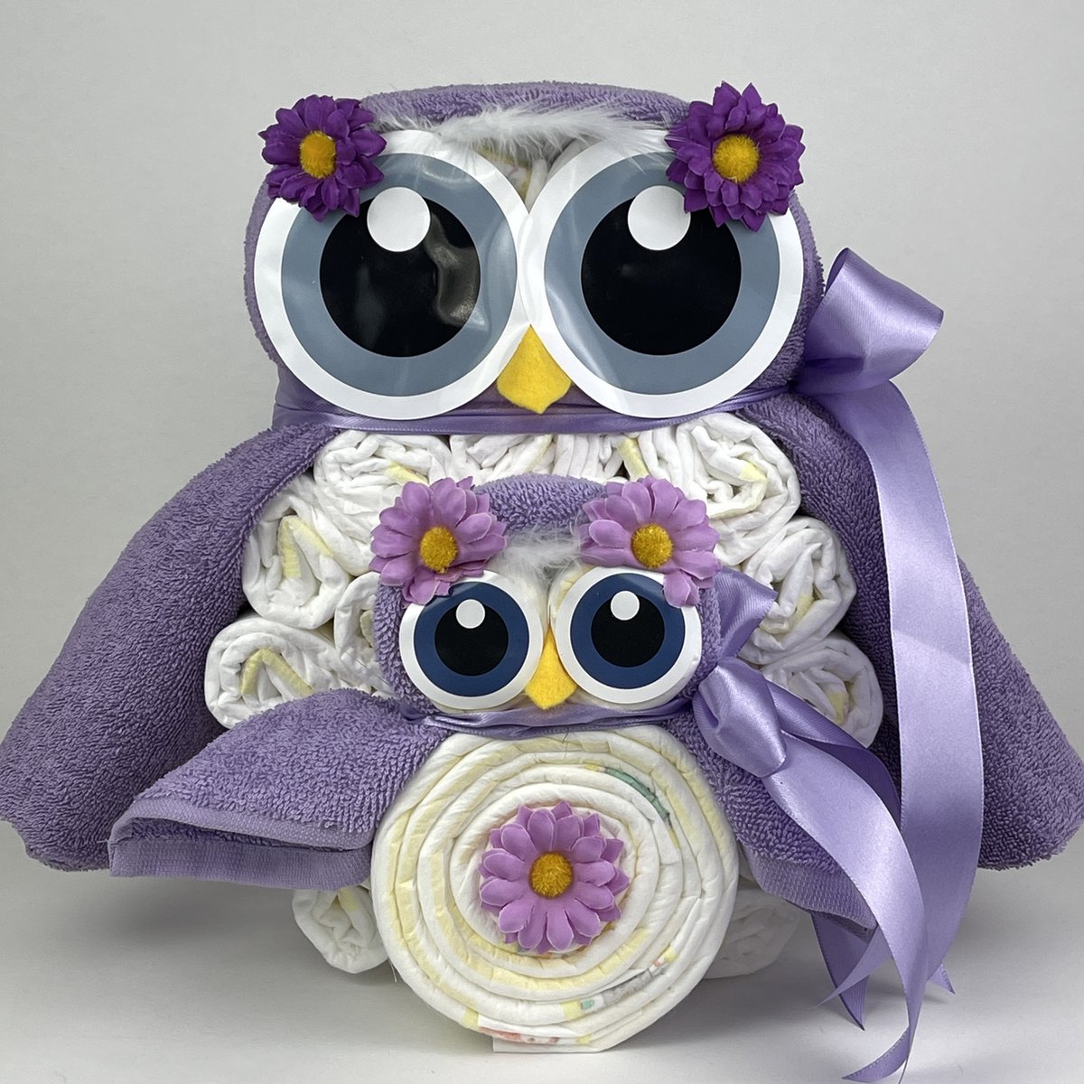 Goedkoopste Chouette-Chouette | Luiertaart Uil Luieruil Meisje | Kraamcadeau | Geboorte Meisje | Babyshower | Lavendel