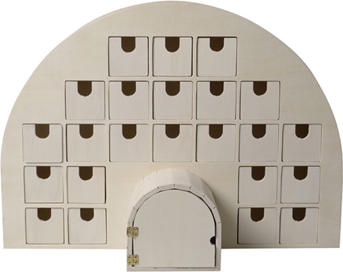 Artemio Adventskalender iglo 44,5x15,5x32 cm Natuurlijk