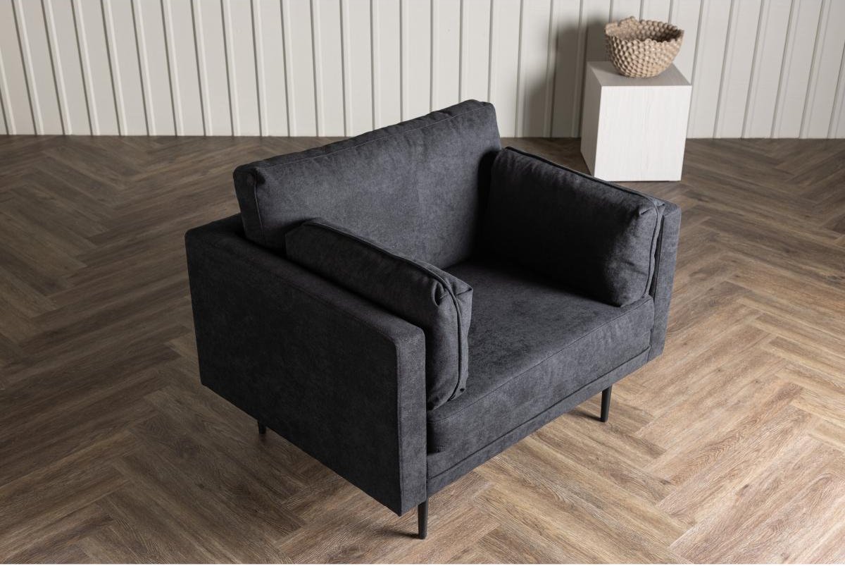 Svea - Kora fauteuil - linnen - zwart