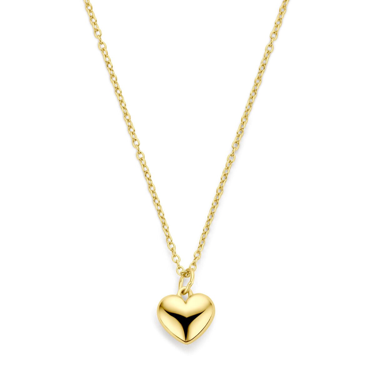 Zilver verguld (geel) collier hartje 41 - 43 - 45 cm 3 micron - 2103754