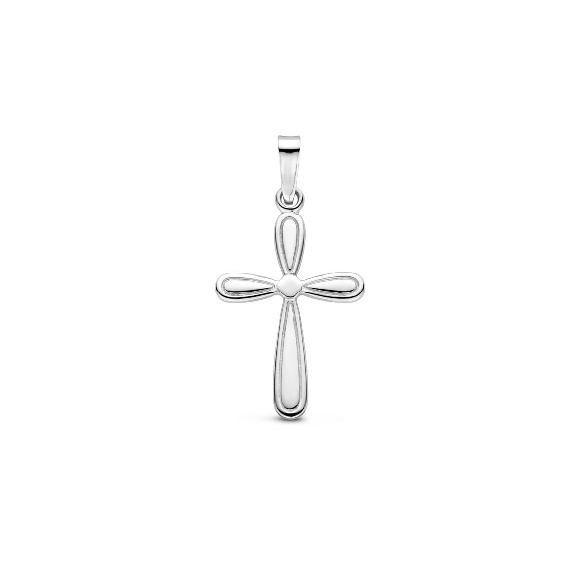 Zilver gerhodineerd hanger kruis 25 mm - 1340530