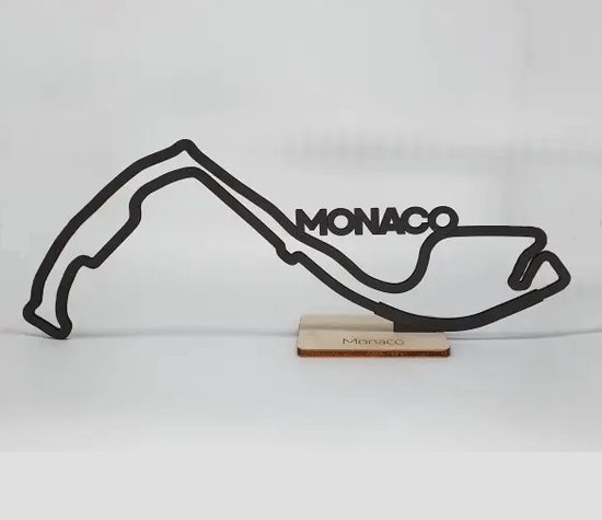 F1 Circuit Monaco - 15x37cm - Naturel - Black - Silhouette